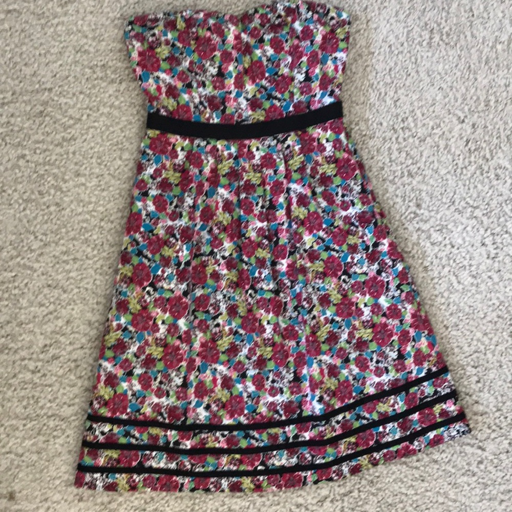 Strapless floral summer dress extra small